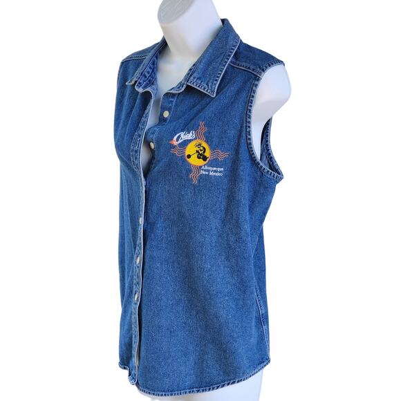 Chicks's Albuquerque New Mexico Denim Shirt XL Vintage Harley Davidson Biker - Picture 5 of 10